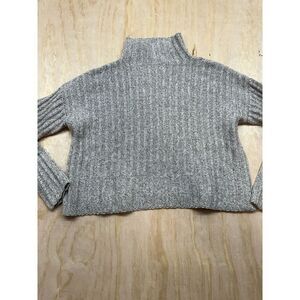 Brown Allan 1883 Womens Cream Turtleneck Merino Wool Sweater Beige Chunky Medium